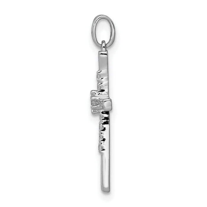 14k White Gold 1/10ct. Diamond Cross Pendant-PM5010-010-WA