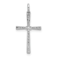 14k White Gold 1/10ct. Diamond Cross Pendant-PM5010-010-WA