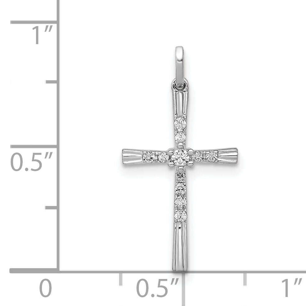 14k White Gold 1/10ct. Diamond Cross Pendant-PM5010-010-WA