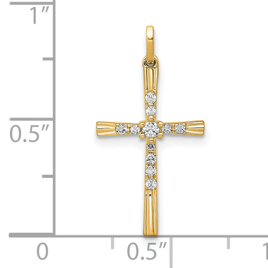 14k 1/10ct. Diamond Cross Pendant-PM5010-010-YA