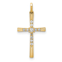 14k 1/10ct. Diamond Cross Pendant-PM5010-010-YA
