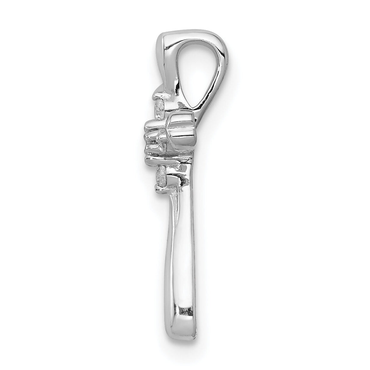 14k White Gold 1/20ct. 5-Stone Diamond Cross Chain Slide-PM5013-005-WA