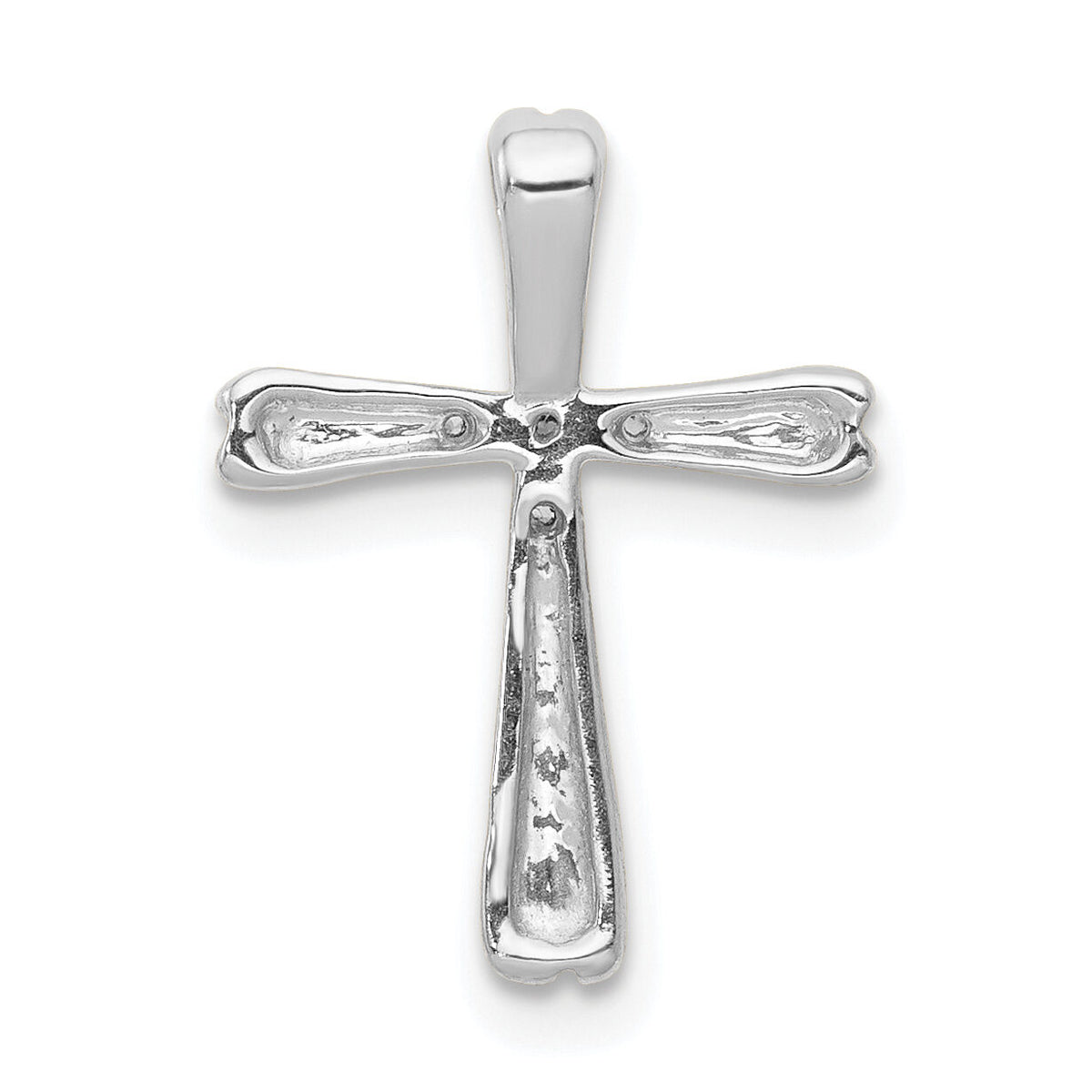 14k White Gold 1/20ct. 5-Stone Diamond Cross Chain Slide-PM5013-005-WA