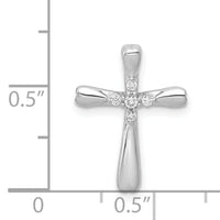 14k White Gold 1/20ct. 5-Stone Diamond Cross Chain Slide-PM5013-005-WA