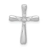14k White Gold 1/20ct. 5-Stone Diamond Cross Chain Slide-PM5013-005-WA