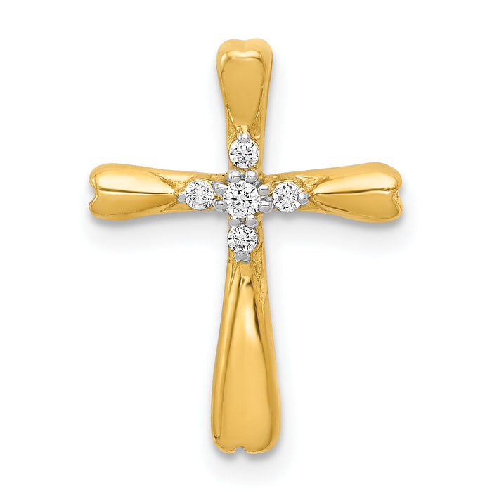 14k Diamond Cross Slide Pendant-PM5013-005-YA