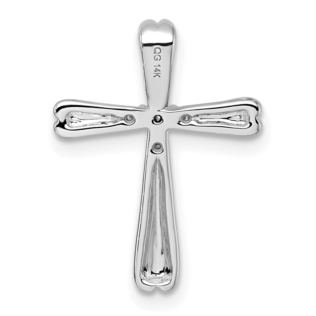 14k White Gold Diamond Cross Chain Slide-PM5013-010-WA
