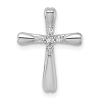 14k White Gold Diamond Cross Chain Slide-PM5013-010-WA