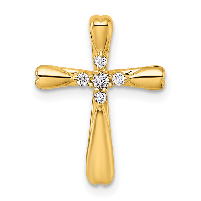 14k Diamond Cross Slide Pendant-PM5013-010-YA
