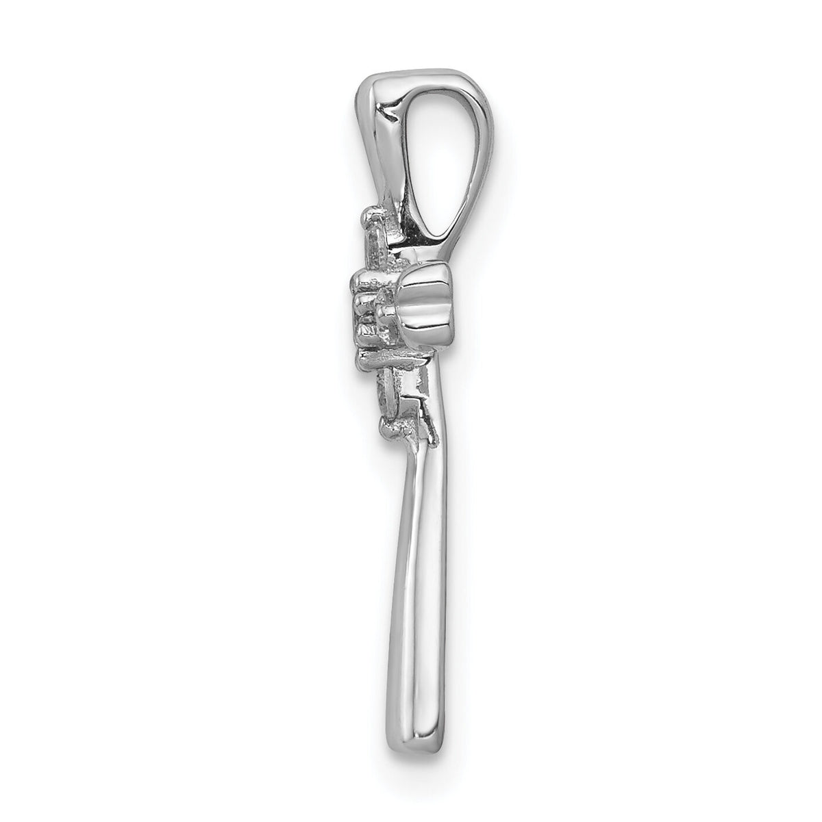 14k White Gold 1/6ct. 5-Stone Diamond Cross Chain Slide-PM5013-016-WA