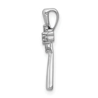 14k White Gold 1/6ct. 5-Stone Diamond Cross Chain Slide-PM5013-016-WA