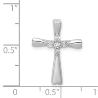 14k White Gold 1/6ct. 5-Stone Diamond Cross Chain Slide-PM5013-016-WA