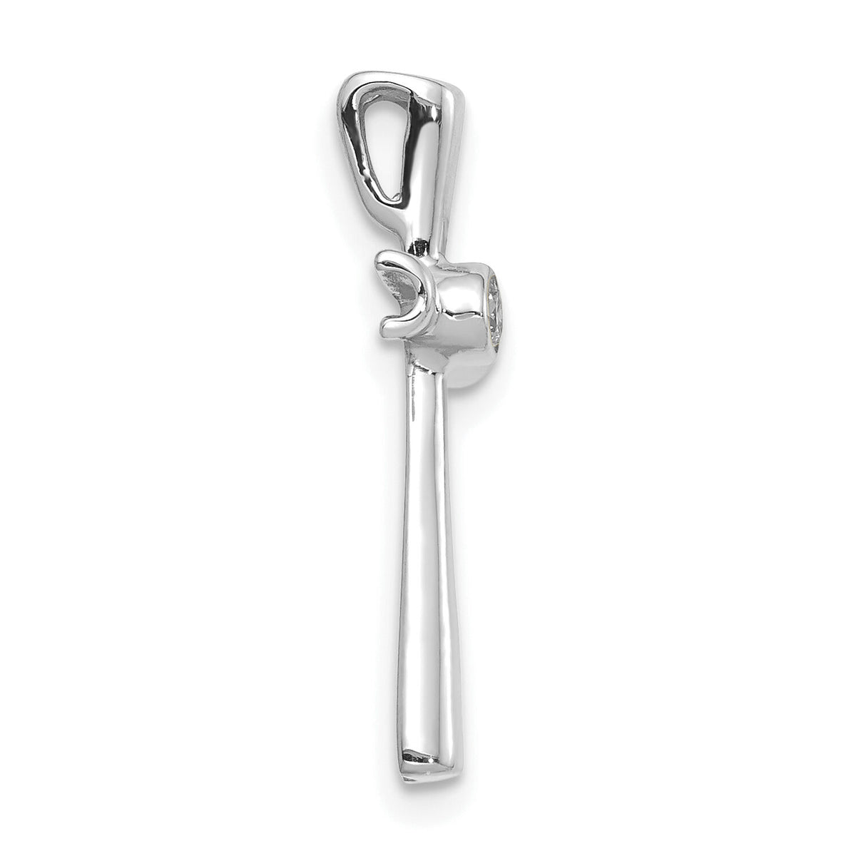 14k White Gold AA Diamond Cross Chain Slide-PM5017-004-WA