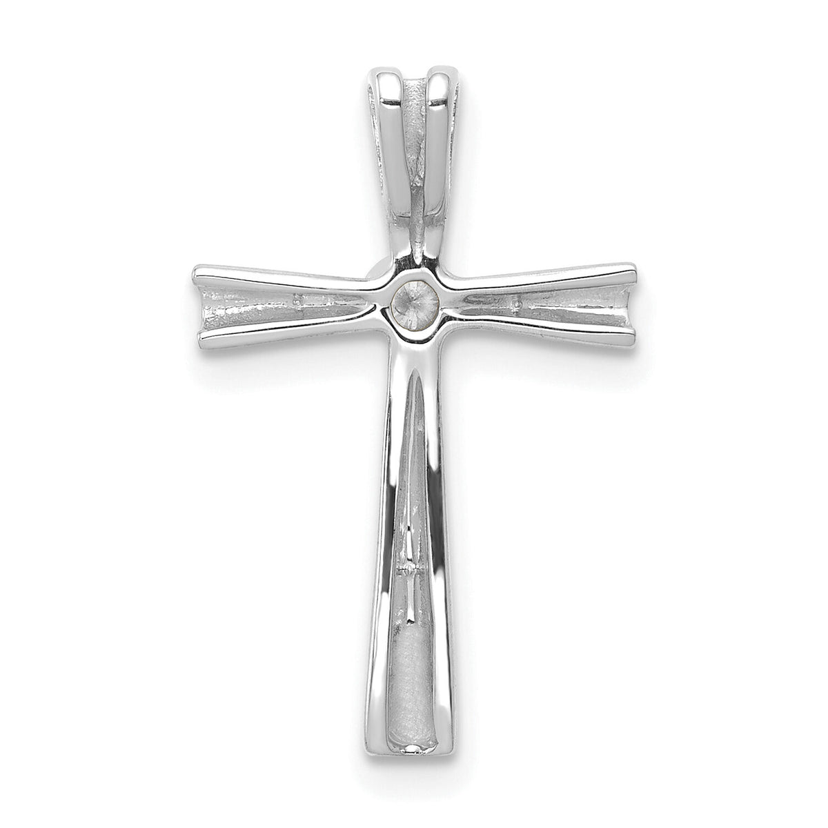 14k White Gold AA Diamond Cross Chain Slide-PM5017-004-WA
