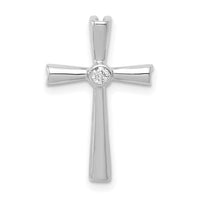 14k White Gold AA Diamond Cross Chain Slide-PM5017-004-WA