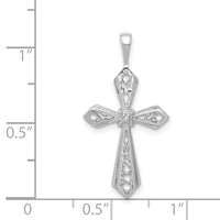 14k White Gold AA Diamond Passion Cross Pendant-PM5021-001-WA