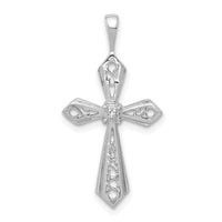 14k White Gold AA Diamond Passion Cross Pendant-PM5021-001-WA