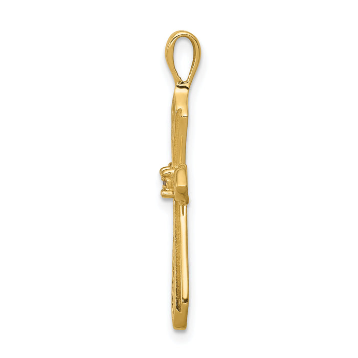 14k AA Diamond Passion Cross Pendant-PM5021-001-YA