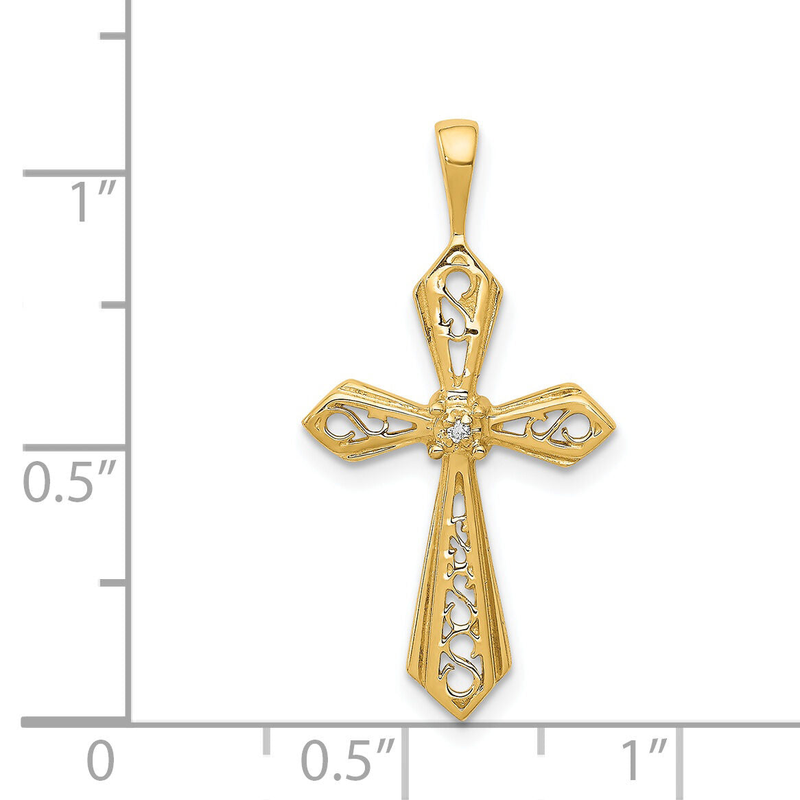 14k AA Diamond Passion Cross Pendant-PM5021-001-YA