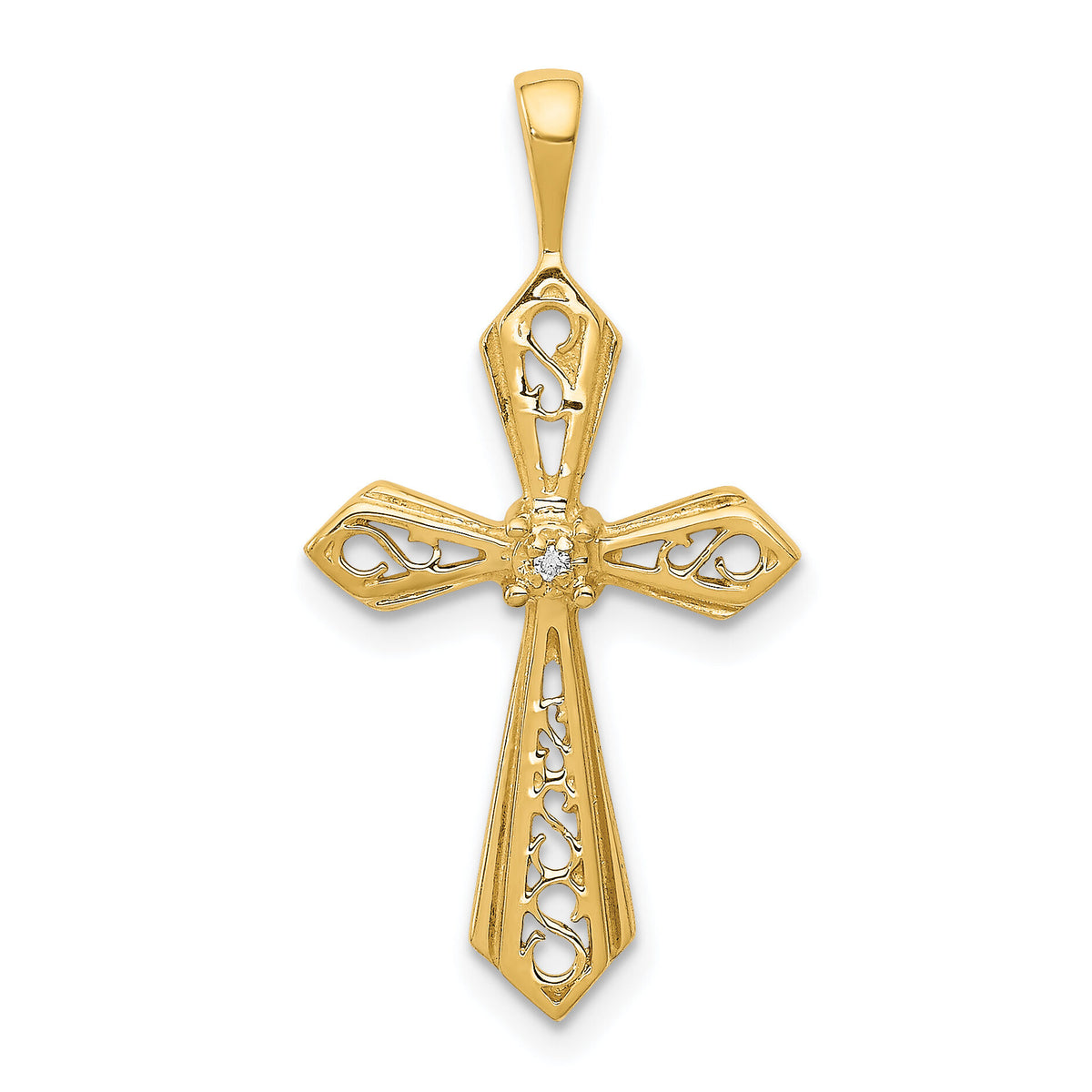 14k AA Diamond Passion Cross Pendant-PM5021-001-YA
