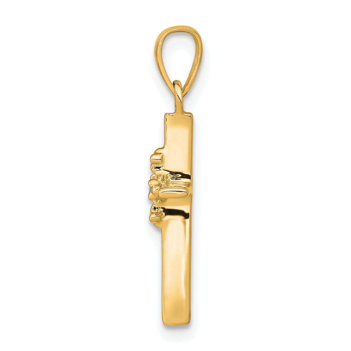 14k .01ct. Diamond Polished Cross Pendant-PM5022-001-YA
