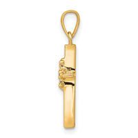 14k .01ct. Diamond Polished Cross Pendant-PM5022-001-YA