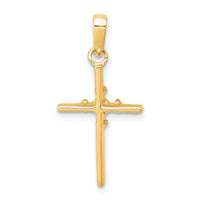 14k .01ct. Diamond Polished Cross Pendant-PM5022-001-YA
