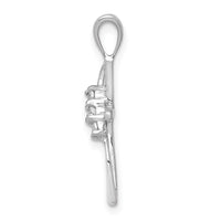 14k White Gold .01ct. Diamond Cross Pendant-PM5023-001-WA