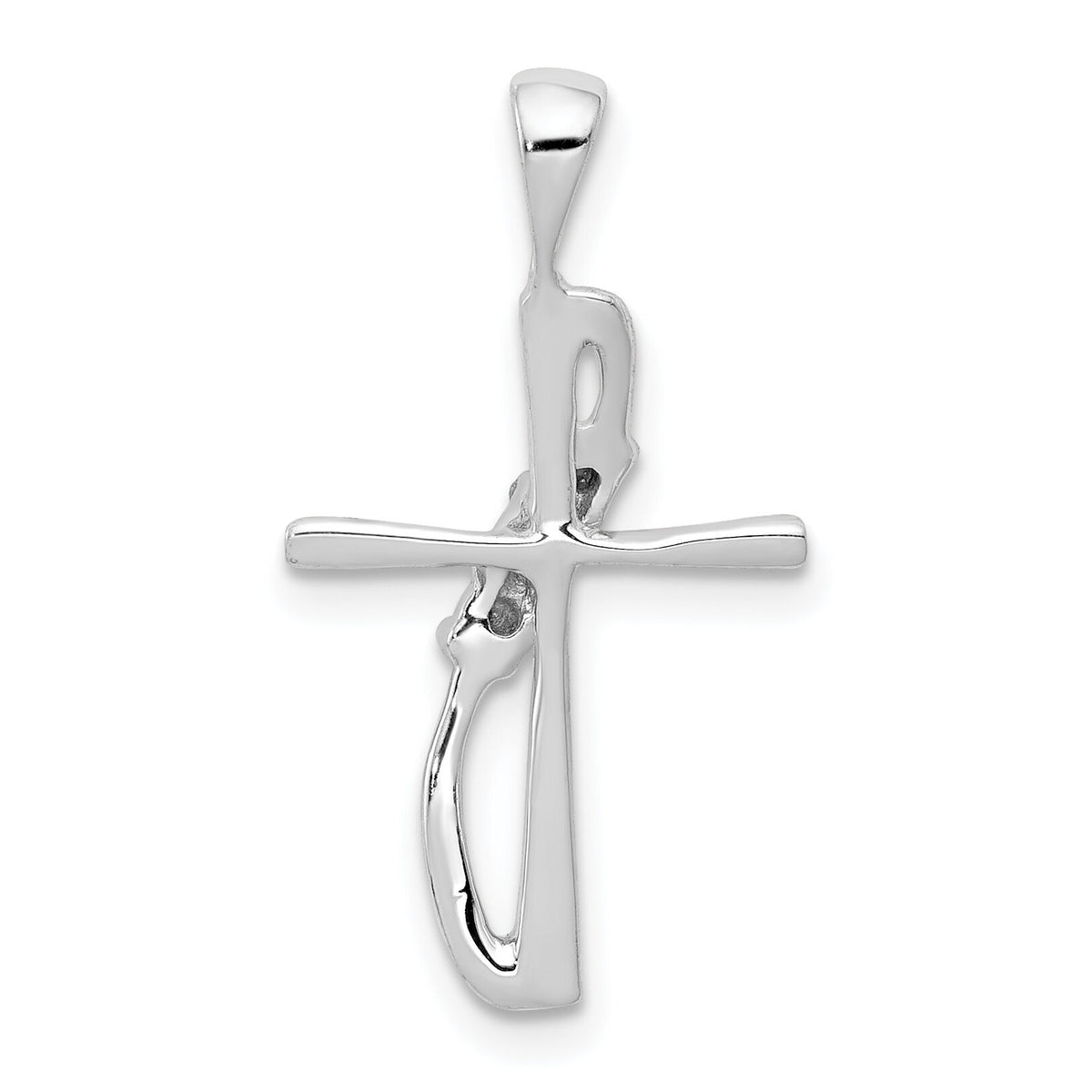 14k White Gold .01ct. Diamond Cross Pendant-PM5023-001-WA