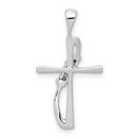 14k White Gold .01ct. Diamond Cross Pendant-PM5023-001-WA