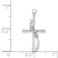 14k White Gold .01ct. Diamond Cross Pendant-PM5023-001-WA