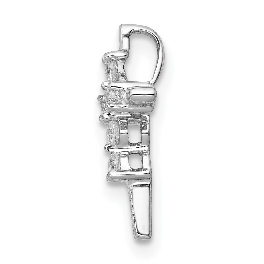 14k White Gold 1/6ct. Diamond Cross Chain Slide-PM5024-016-WA