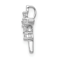 14k White Gold 1/6ct. Diamond Cross Chain Slide-PM5024-016-WA