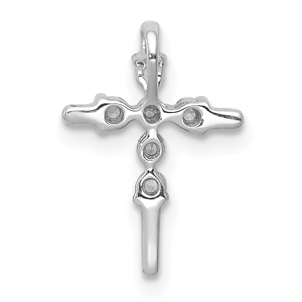 14k White Gold 1/6ct. Diamond Cross Chain Slide-PM5024-016-WA