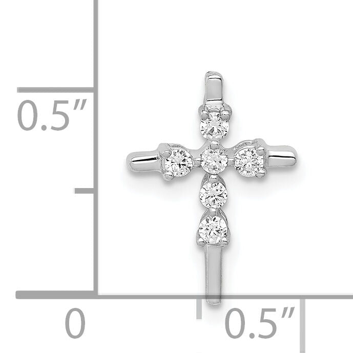 14k White Gold 1/6ct. Diamond Cross Chain Slide-PM5024-016-WA