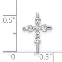 14k White Gold 1/6ct. Diamond Cross Chain Slide-PM5024-016-WA