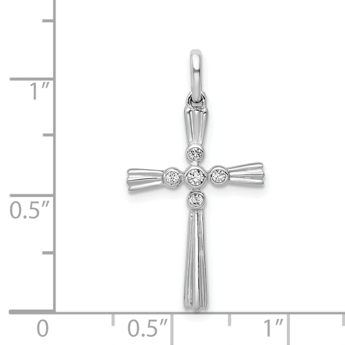 14k White Gold 1/15ct. Diamond Cross Pendant-PM5025-008-WA