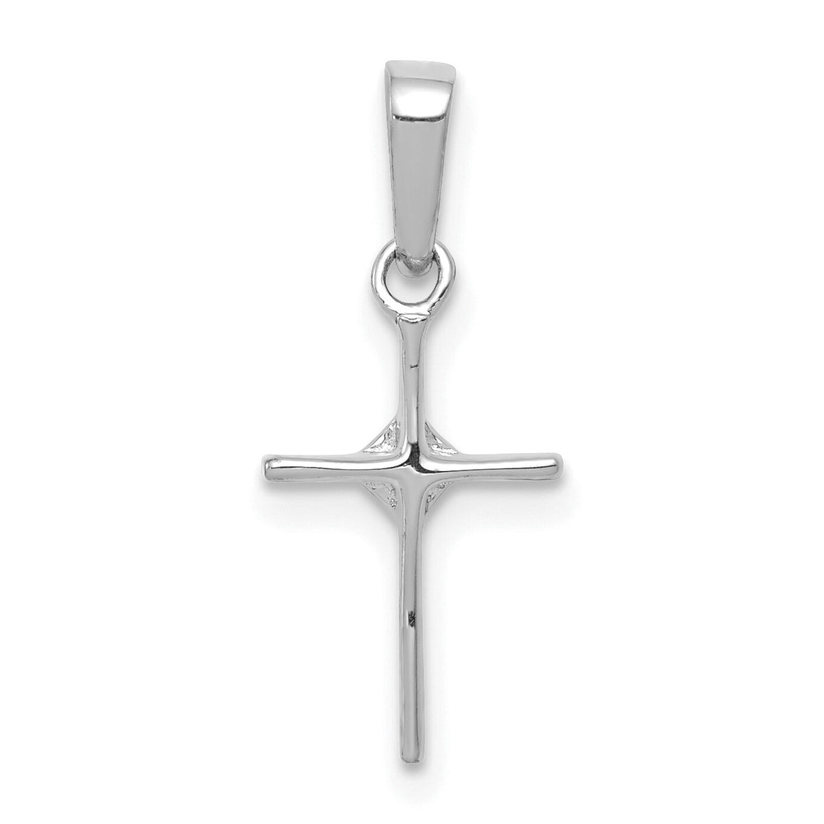 14k White Gold Small .01ct. Diamond Cross Pendant-PM5026-001-WA