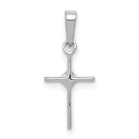 14k White Gold Small .01ct. Diamond Cross Pendant-PM5026-001-WA