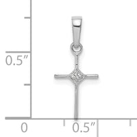 14k White Gold Small .01ct. Diamond Cross Pendant-PM5026-001-WA