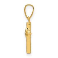 14k Small .01ct. Diamond Cross Pendant-PM5026-001-YA