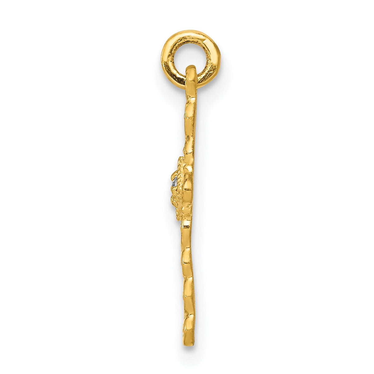 14k Small .01ct. Diamond Cross Charm-PM5027-001-YA