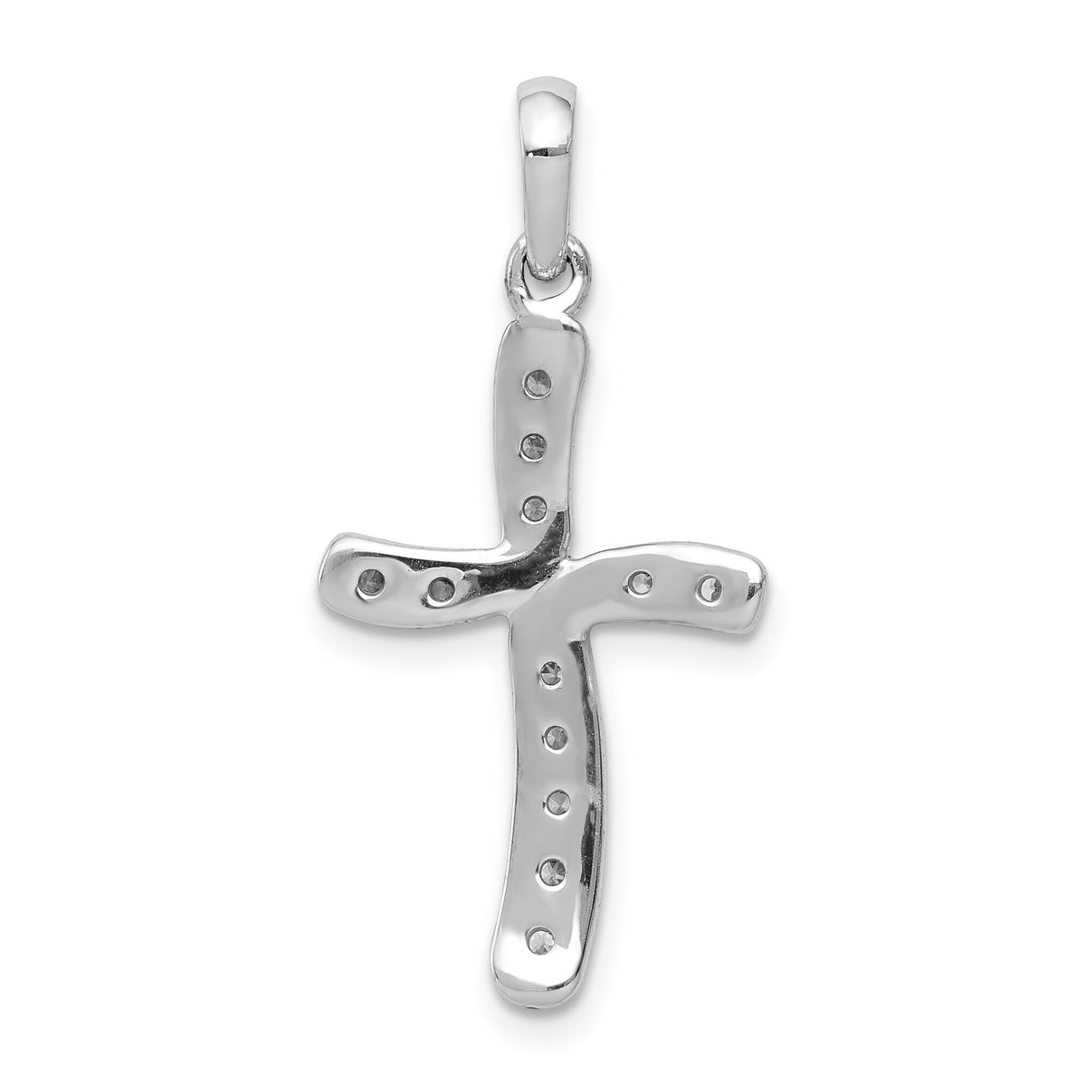 14k White Gold 1/8ct. Diamond Cross Pendant-PM5028-013-WA