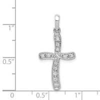14k White Gold 1/8ct. Diamond Cross Pendant-PM5028-013-WA