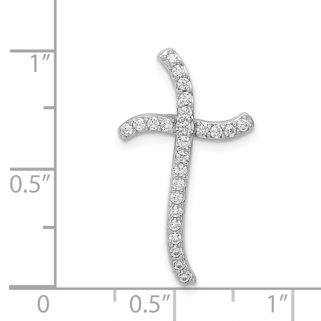 14k White Gold 1/4ct. Diamond Cross Chain Slide-PM5029-025-WA
