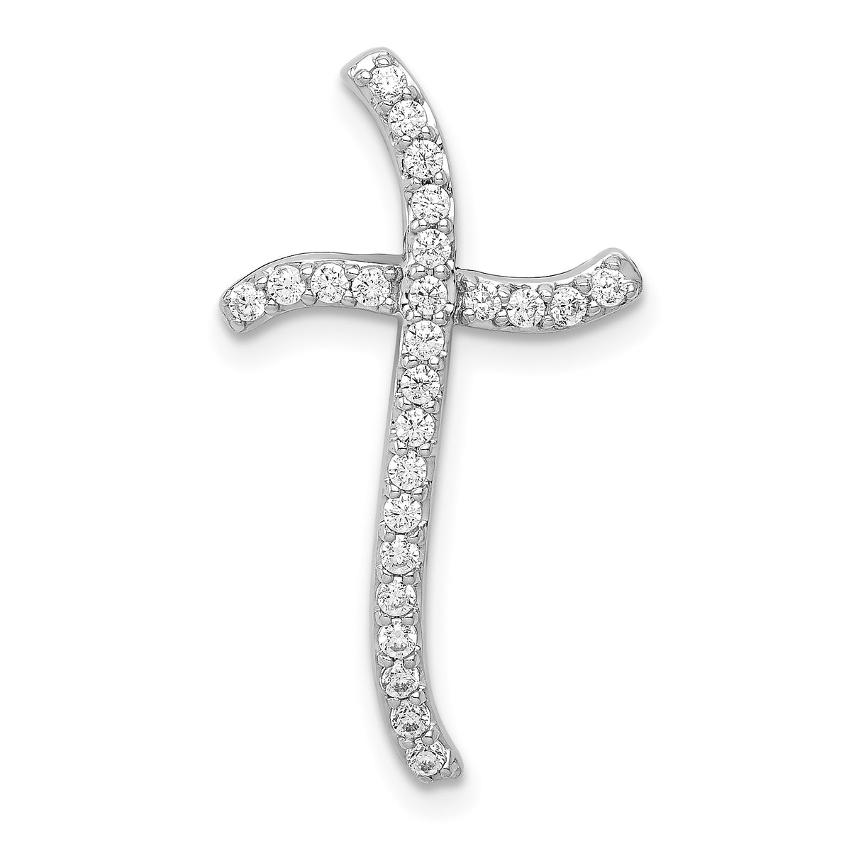 14k White Gold 1/4ct. Diamond Cross Chain Slide-PM5029-025-WA