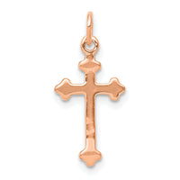 14k Rose Gold Small Diamond Budded Cross Pendant-PM5030-002-RA