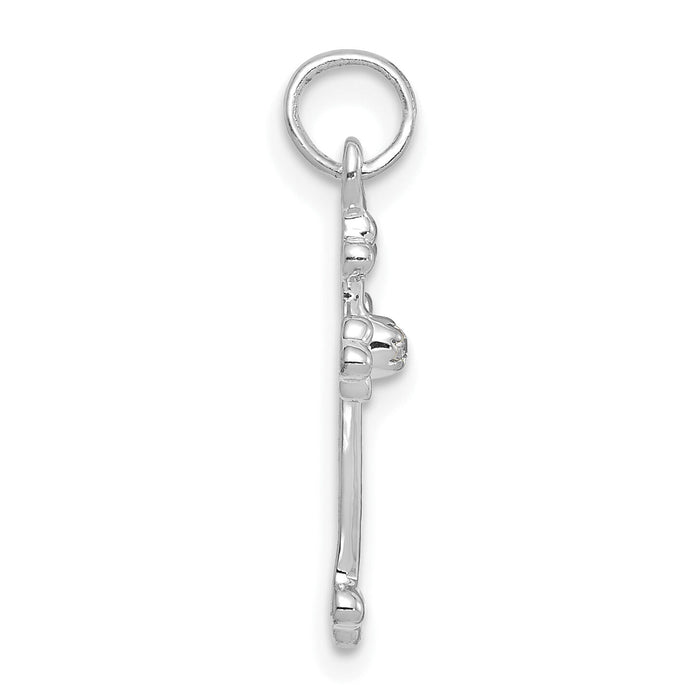 14k White Gold Small Diamond Budded Cross Pendant-PM5030-002-WA