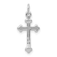 14k White Gold Small Diamond Budded Cross Pendant-PM5030-002-WA