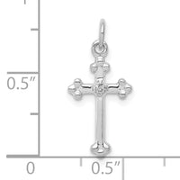 14k White Gold Small Diamond Budded Cross Pendant-PM5030-002-WA